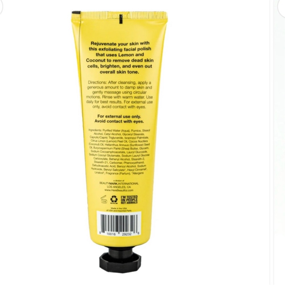Here Beautiful Exfoliating Facial Polish with Lemon & Coconut. 4oz New - Picture 3 of 3